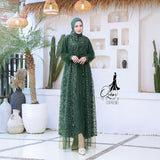 GAMIS OZIAS TILE 07103 LD 105 120 140 150 I Gamis Kondangan Wanita I Gamis Wisuda Mewah