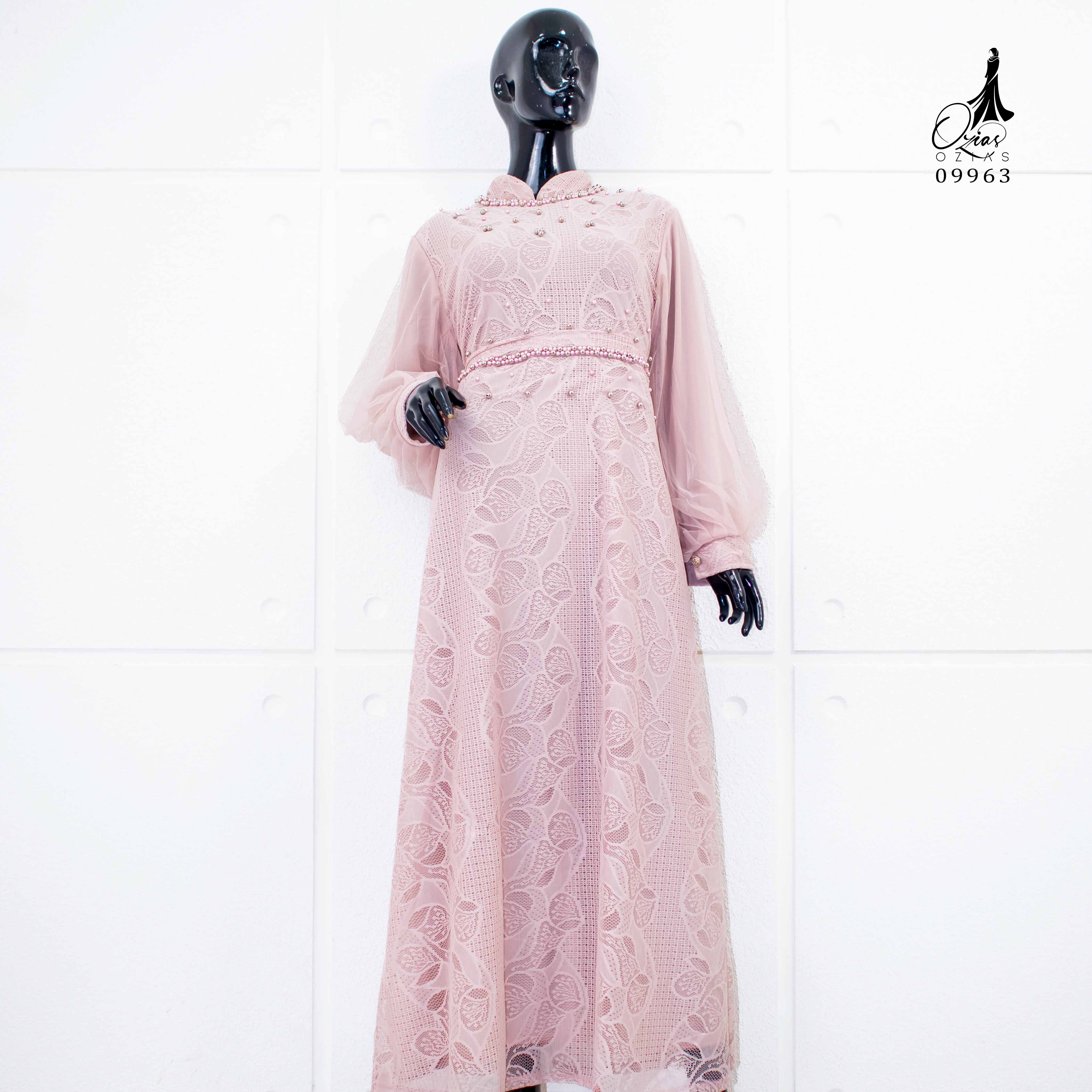 GAMIS OZIAS BROKAT FIORA 09963 LD 105 I Gamis Fashion Wanita I Gamis Kondangan