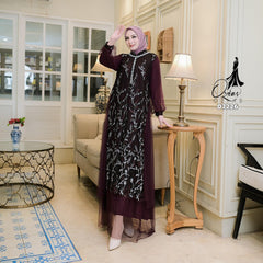 GAMIS OZIAS TILE 07226 LD 105 I Gamis Kondangan Wanita I Gamis Casual Wisuda