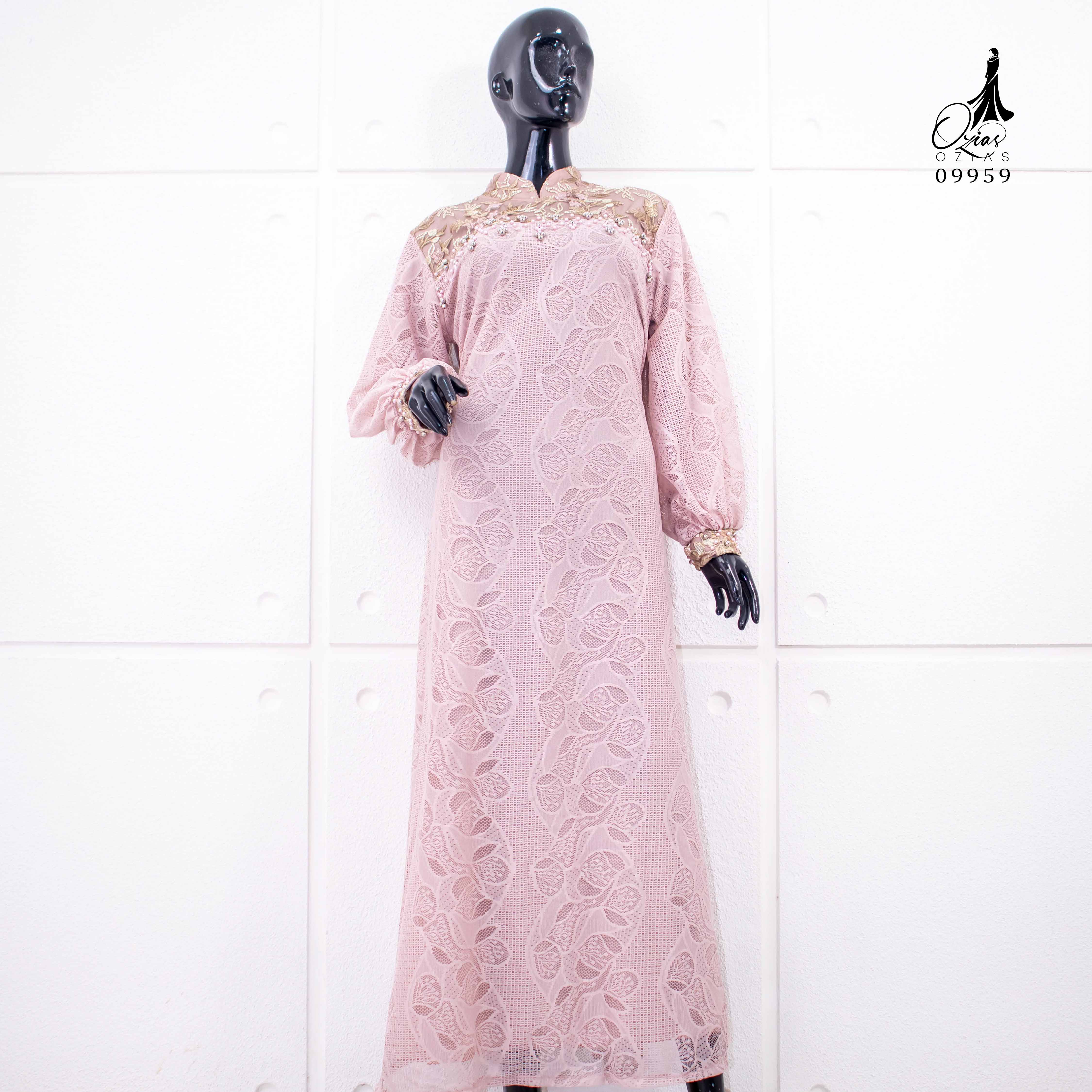 GAMIS OZIAS BROKAT FIORA 09959 LD 105 I Gamis Pesta Kondangan I Fashion Muslimah Remaja