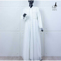 GAMIS OZIAS BROKAT ARABELLA 09874 LD 105 dan LD 120 I Gamis Pesta Simpel I Gamis Busui Friendly   Muslim Wanita Nyaman Panjang