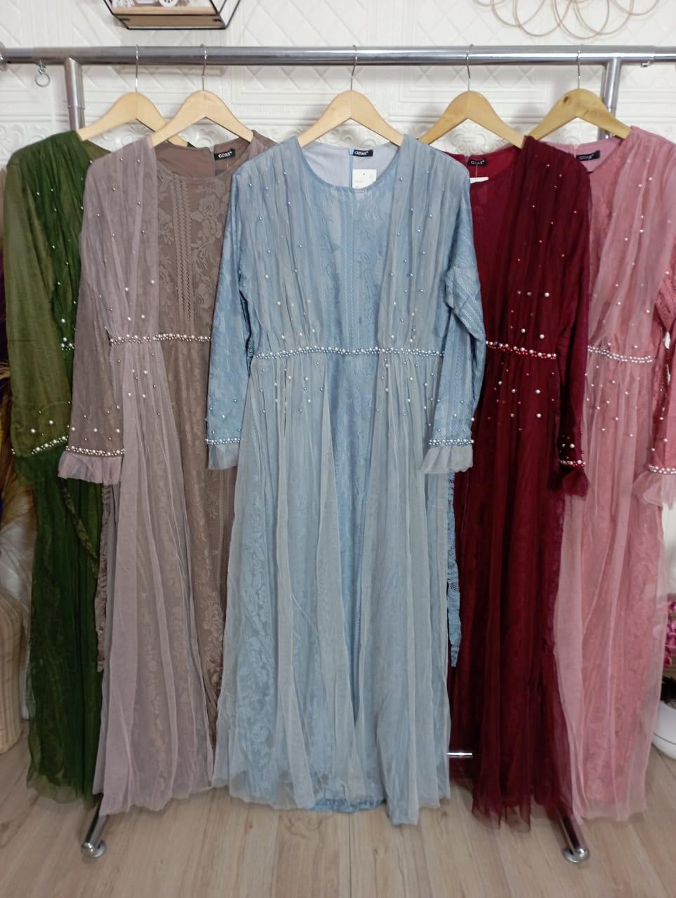GAMIS OZIAS BROKAT 09495 LD 105 I Gamis Kondangan Cantik I Gamis Fashion Muslimah