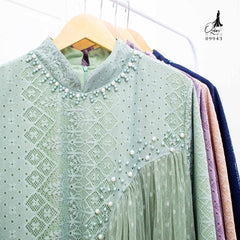 GAMIS OZIAS BROKAT FLORANCE JUMBO 09943 I Gamis Lebaran Muslimah I Fashion Remaja Jumbo LD 120 & LD 140 Panjang Santai Wanita Dress Mewah