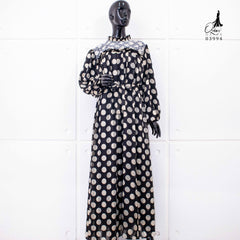 GAMIS OZIAS SIFON POLKA PREMIUM 03994 LD 105 I Gamis Wisuda Wanita I Gamis Pesta Muslimah Panjang Nyaman