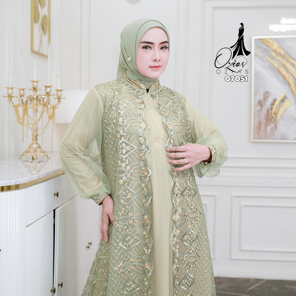 GAMIS OZIAS TILE NAMIRA 07051 LD 105 I Gamis Kondangan Mewah I Gamis Fashion Wanita Muslim