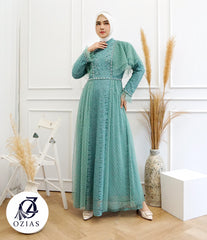 GAMIS OZIAS BROKAT 09714 LD 105 I Gamis Kondangan Simpel I Gamis Fashion Muslimah