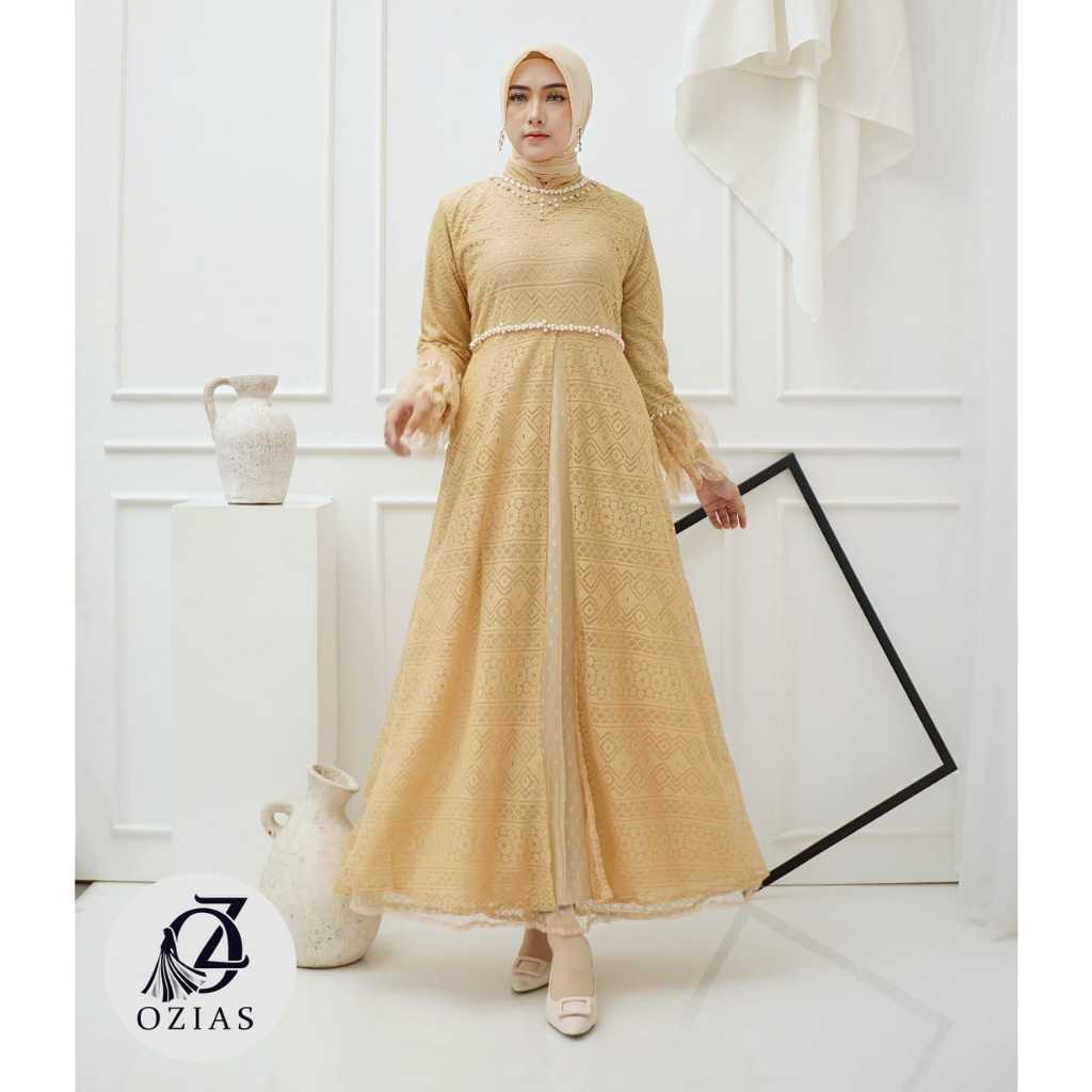 GAMIS OZIAS BROKAT PREMIUM 09630 LD 105 I Gamis Simpel Remaja I Gamis Lebaran