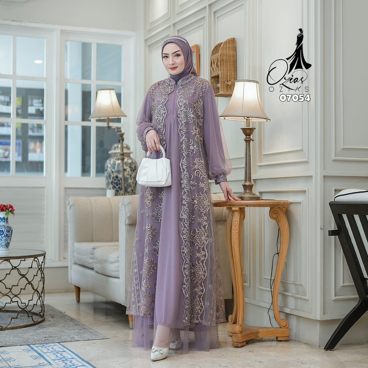 GAMIS OZIAS TILE NAMIRA 07054 LD 105 I Gamis Wanita Wisuda I Gamis Pesta Cantik