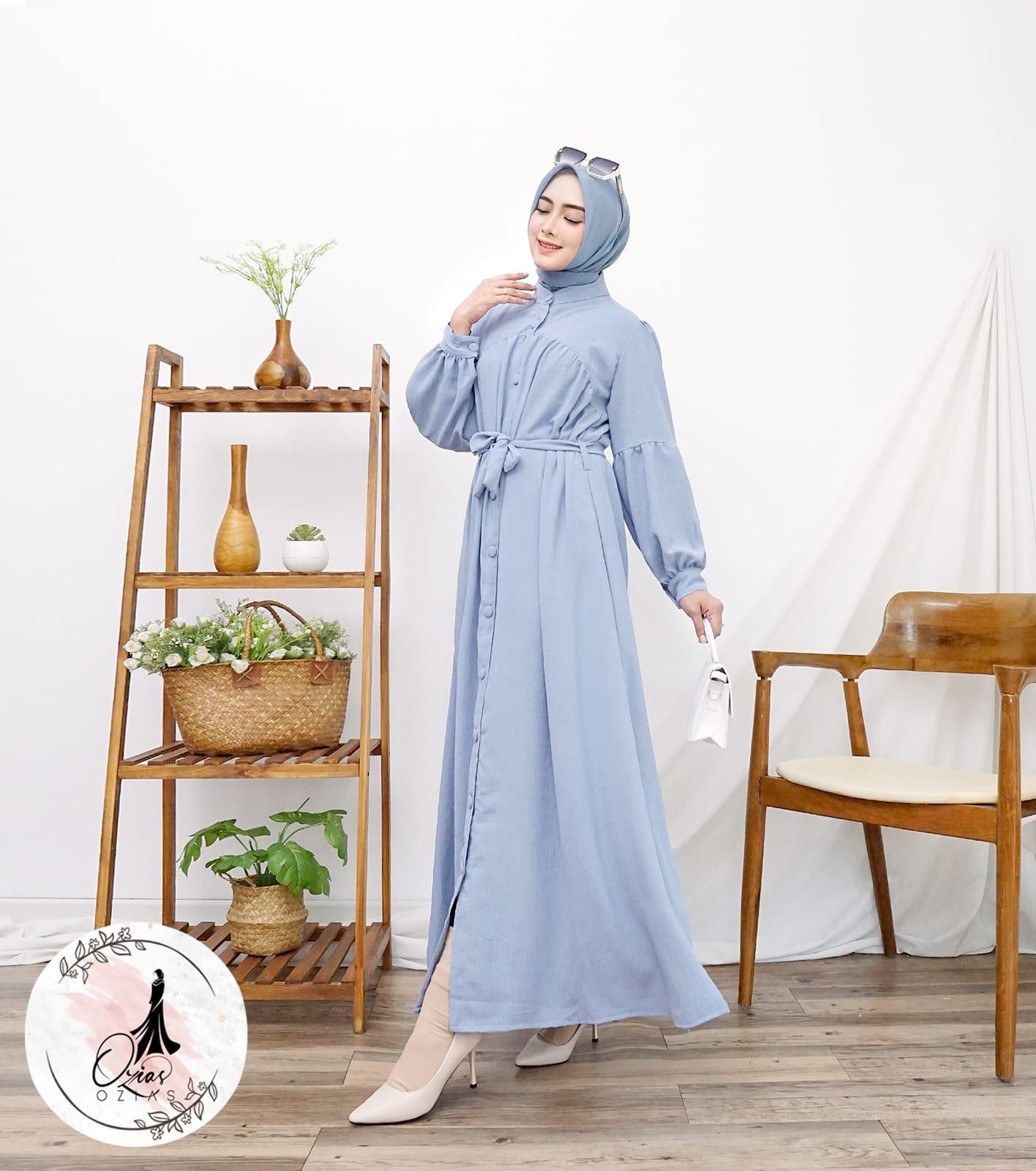 GAMIS OZIAS CRINGKLE POLOS 06426 LD 105 I Fashion Muslimah I Dress Home Busui Friendly