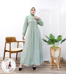 GAMIS OZIAS BROKAT FIMELA 09851 LD 105 I Gamis Moscrepe Simpel I Gamis Kondagan Muslim Panjang