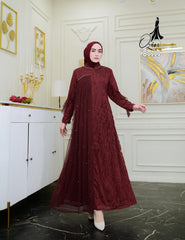 GAMIS OZIAS BROKAT AZURA 09999 LD 105 I Gamis Kondangan Simpel I Gamis Muslimah Wisuda Nyaman Panjang