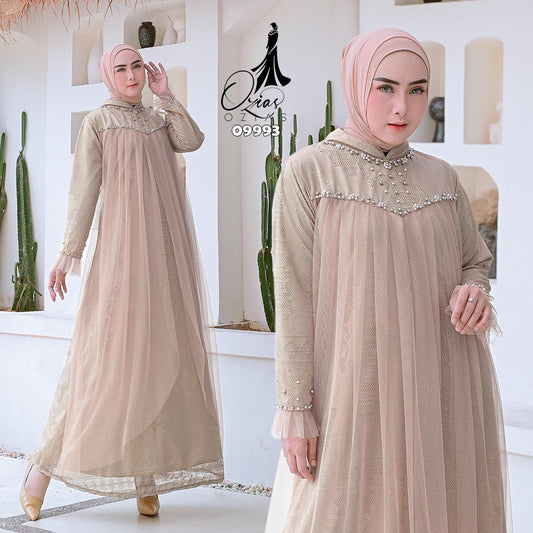 GAMIS OZIAS BROKAT BLOSSOM 09993 LD 105 I Gamis Kondangan Cantik I Gamis Wisuda Remaja Panjang Santai
