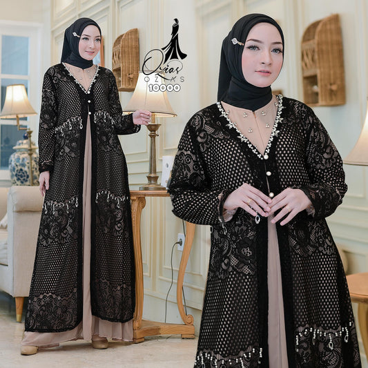 GAMIS OZIAS BROKAT ALYA 10000 LD 105 I Gamis Kondangan Rompi I Gamis Fashion Muslimah Panjang