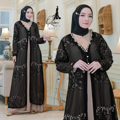 GAMIS OZIAS BROKAT ALYA 10000 LD 105 I Gamis Kondangan Rompi I Gamis Fashion Muslimah Panjang