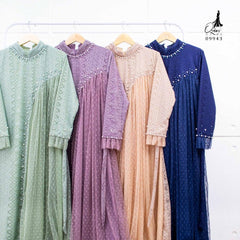 GAMIS OZIAS BROKAT FLORANCE JUMBO 09943 I Gamis Lebaran Muslimah I Fashion Remaja Jumbo LD 120 & LD 140 Panjang Santai Wanita Dress Mewah