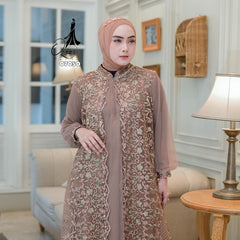 GAMIS OZIAS TILE NAMIRA 07050 LD 105 120 I Gamis Kondangan Mewah I Gamis Muslimah Cantik