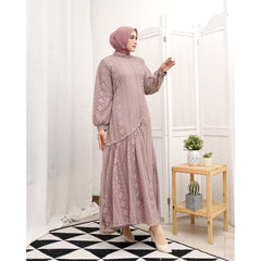 GAMIS OZIAS BROKAT NAZILLA 09710 LD 105 I Gamis Pesta Muslimah I Gamis Wisuda Remaja   Nyaman Panjang Wanita