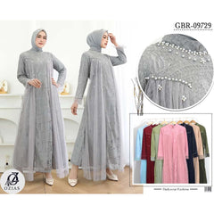 GAMIS OZIAS BROKAT IMPORT PREMIUM 09729 LD 105 I Gamis Muslimah Pesta I Dress Home