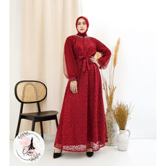 GAMIS OZIAS BROKAT GARDEN LACE 09831 LD 105 I Gamis Kondangan Busui Friendly I Gamis Pesta Simpel Nyaman Santai