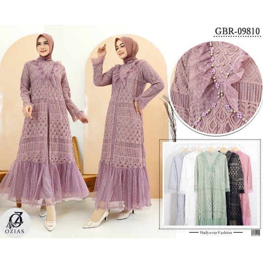 GAMIS OZIAS BROKAT BALIYA 09810 LD 105 I Gamis Pesta Kondangan I Gamis Wanita Muslimah Nyaman Santai