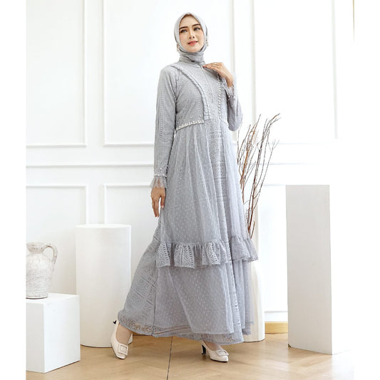 GAMIS OZIAS BROKAT 09586 LD 105 I Gamis Pesta Busui Friendly I Gamis Remaja Muslimah Nyaman Panjang