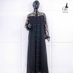 GAMIS OZIAS TILE BORDIR COMBI CERUTY 03956 LD 105CM I Gamis Abaya Muslimah I Fashion Muslimah Busui Friendly Nyaman