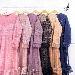 GAMIS OZIAS TILE DOT 09614 LD 105 I Gamis Simpel Kondangan I Pesta Muslimah Nyaman Santai