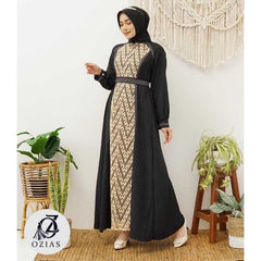 GAMIS OZIAS ABAYA STRETCH 09645 LD 120 I Gamis Fashion Muslimah I Gamis Lebaran Cantik Wanita