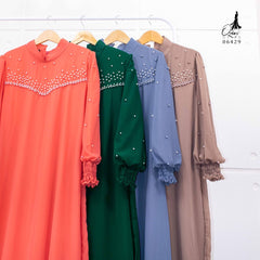 GAMIS OZIKO SIFON CERUTY POLOS 06429 LD 105 I Gamis Super Simpel I Fashion Muslimah Wanita Panjang Nyaman Santaic
