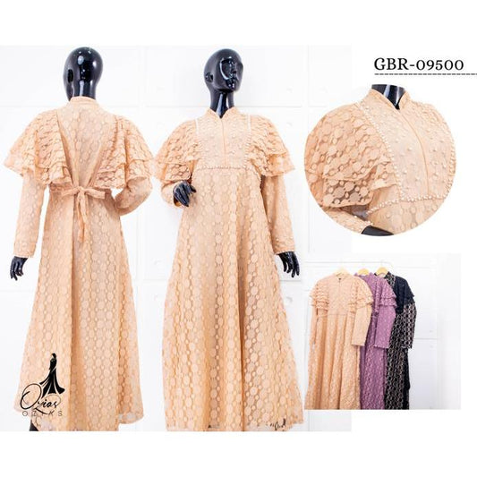 OZIAS BROKAT POLKA 09500 LD 105 I Gamis Fashion Muslimah I Gamis Remaja Kondangan Nyaman Panjang