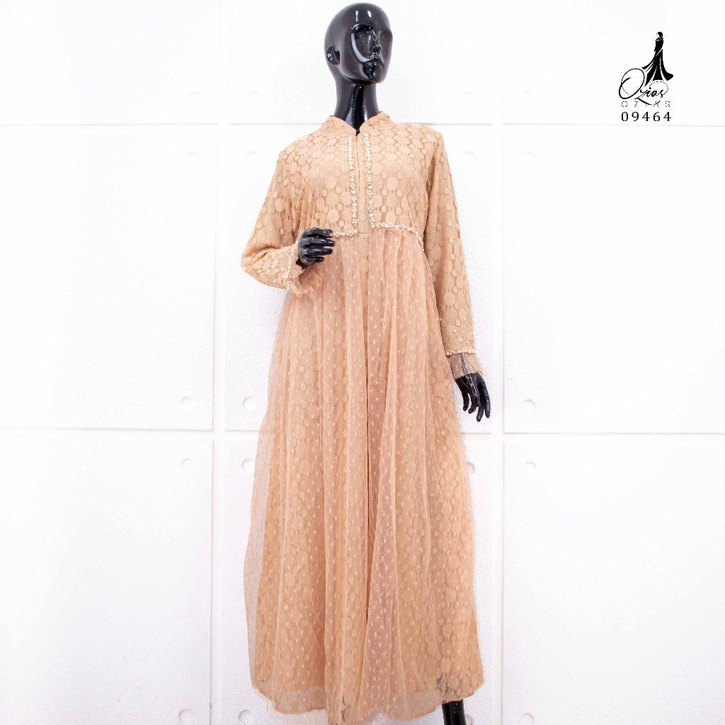 GAMIS OZIAS BROKAT IMPORT 09464 LD 105 I Gamis Fashion Muslimah I Gamis Busui Friendly Panjang Nyaman
