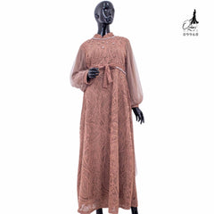GAMIS OZIAS BROKAT PREMIUM 09968 LD 105 I Gamis Tangan Balon I Gamis Kondangan Muslim Nyaman