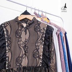 GAMIS OZIKO BROKAT IORA HARUKA 09983 LD 105 120 Gamis Busui Friendly I Gamis Kondangan Mewah Muslim Nyaman