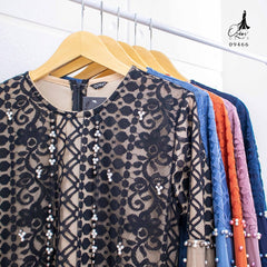 GAMIS OZIAS BROKAT 09466 LD 105 & 09858 LD 120 I Gamis Idul fitri I Gamis Wanita cantik  Muslim Nyaman