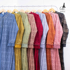 GAMIS OZIAS BROKAT IMPORT PREMIUM 09922 LD 105 I Gamis Kondangan Simpel I Gamis Wisuda Wanita Panjang