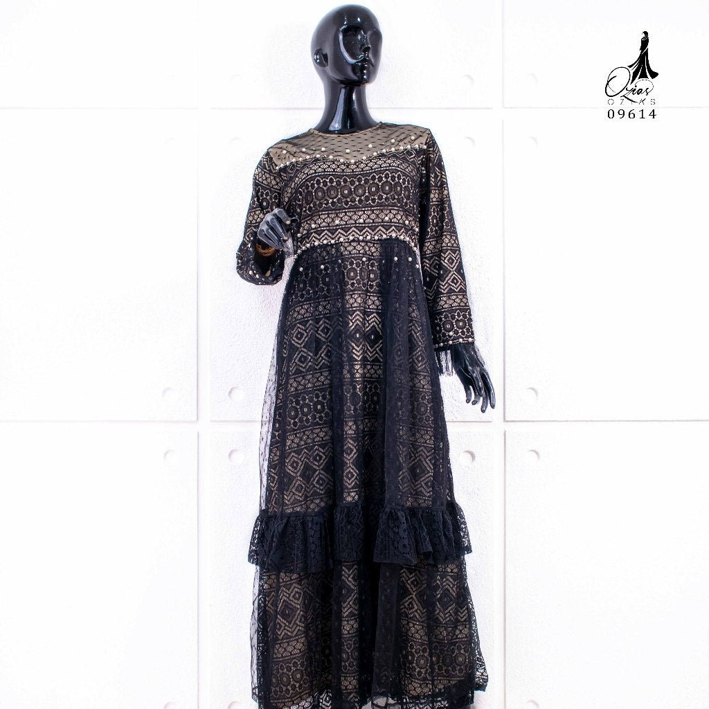 GAMIS OZIAS TILE DOT 09614 LD 105 I Gamis Simpel Kondangan I Pesta Muslimah Nyaman Santai