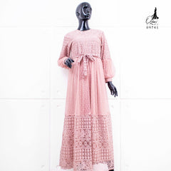 GAMIS OZIAS BROKAT FIMELA 09741 LD 105 & LD 120 I Gamis Tangan Balon I Gamis Kondangan Busui Friendly Nyaman Panjang Dress