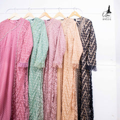 GAMIS OZIAS BROKAT ZIGZAG 09531 LD 105 I Gamis Lebaran Cantik I Gamis Wanita Kondangan Motif Muslim