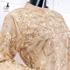 GAMIS OZIAS TILE BORDIR TWOTONE 03954 LD 105 I Gamis Pesta Mewah I Fashion Muslimah Dewasa Nyaman Fit