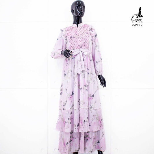 GAMIS OZIAS CERUTY SAKURA 03977 LD 105 I Gamis Kondangan Mewah I Busui Friendly Motif Muslim