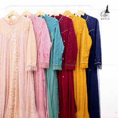 GAMIS OZIAS BROKAT ROSE 09713 LD 105 I Gamis Fashion Muslimah I Gamis Kondangan Remaja  Motif Nyaman
