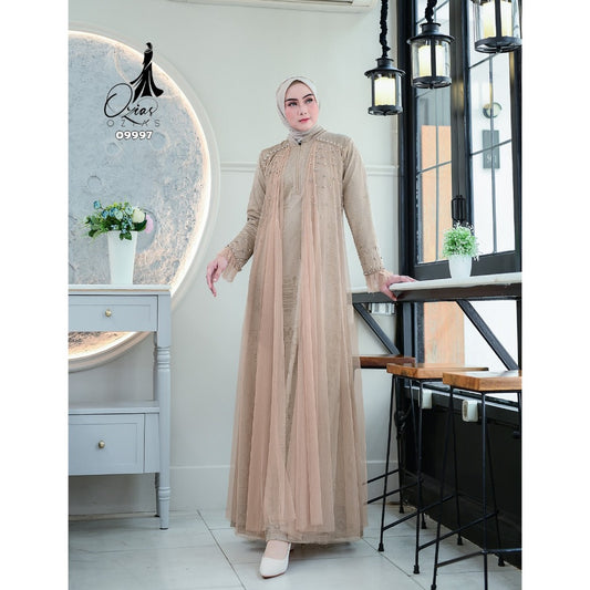 GAMIS OZIAS BROKAT BLOSSOM 09997 LD 105 I Gamis Kondangan Wanita I Gamis Wisuda Remaja