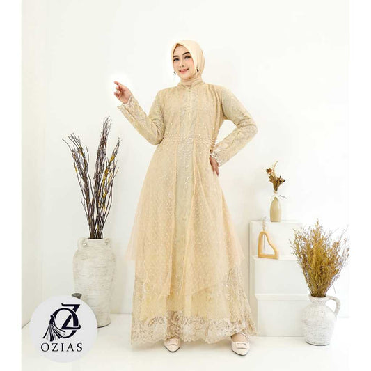 GAMIS OZIAS TILE ROSE 03914 LD 105 I Gamis Wanita Muslimah I Gamis Busui Friendly Mewah