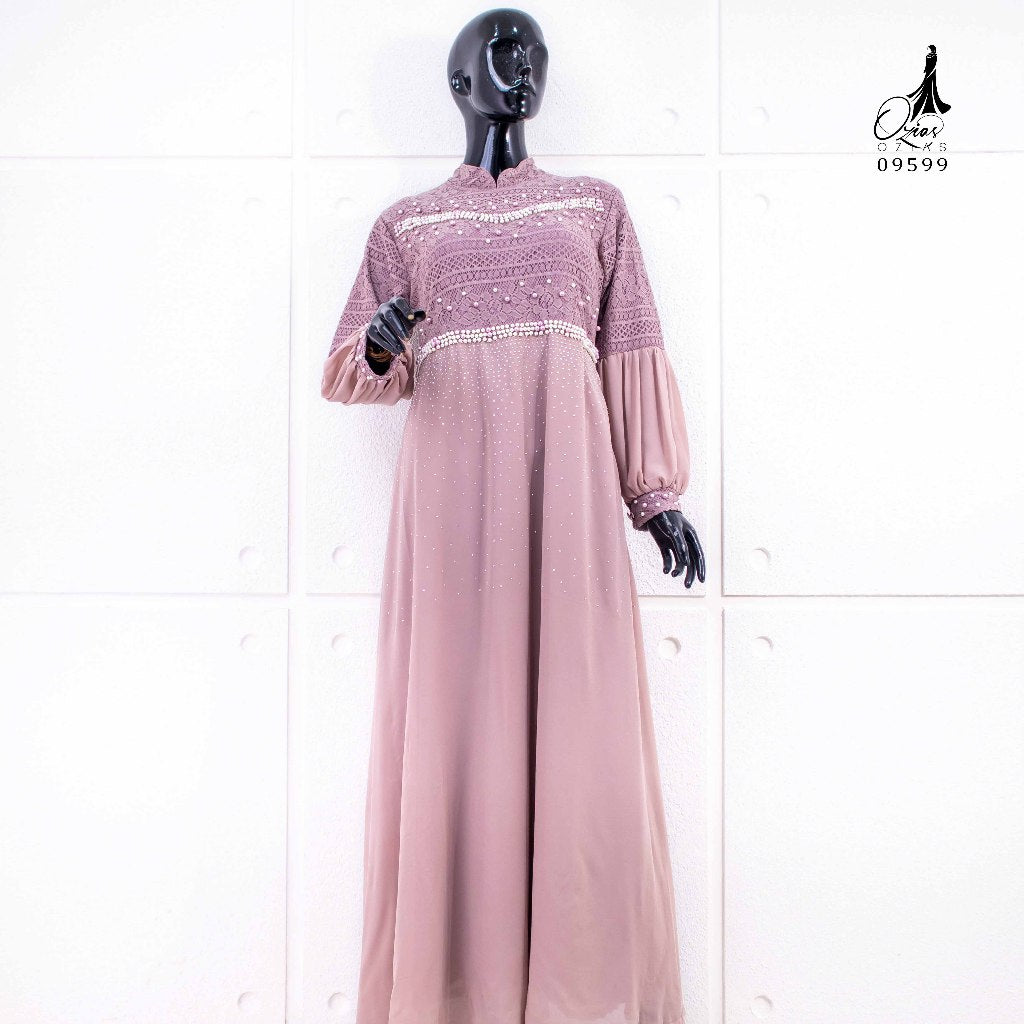GAMIS OZIAS BROKAT COMBI SIFON 09599 LD 105  I Gamis Simpel Umroh Muslim Nyaman