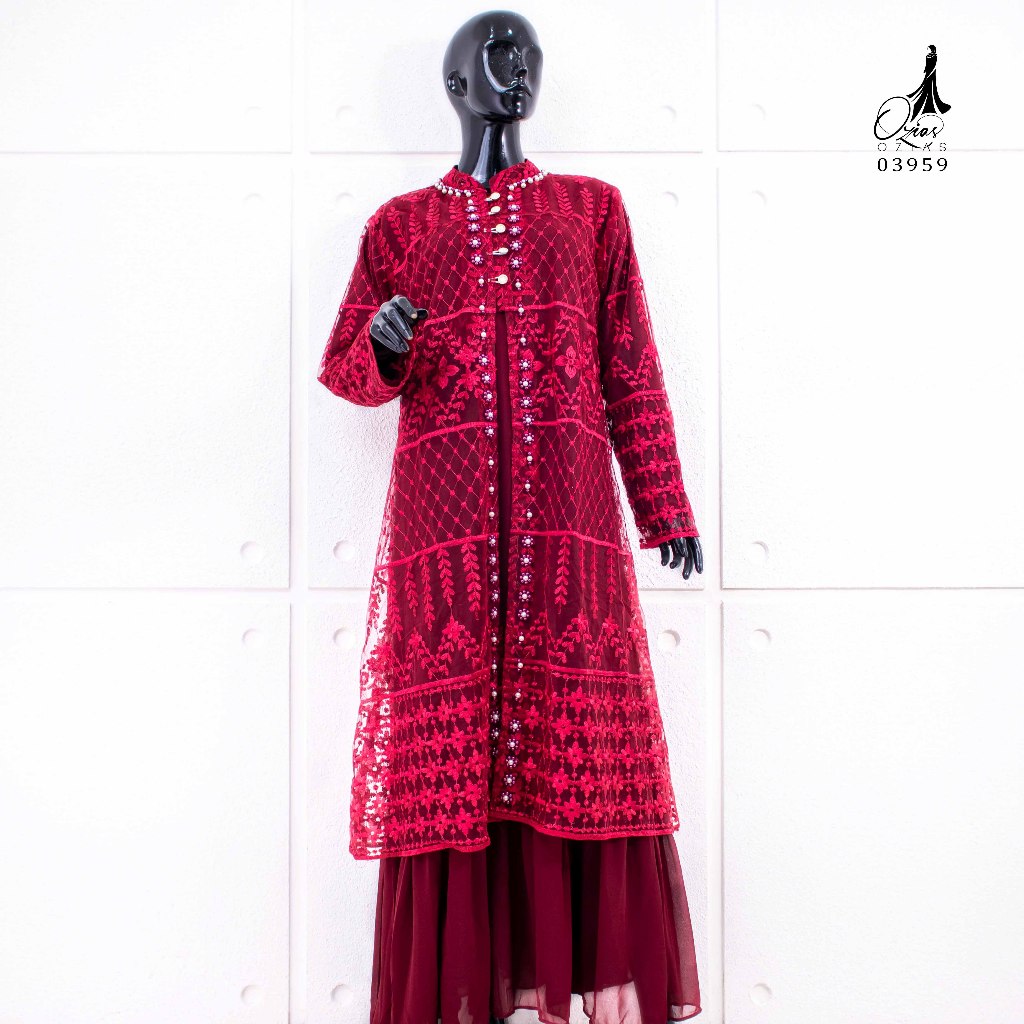 GAMIS OZIAS TILE IMPORT 03959 LD 105 I Gamis Kondangan Remaja I Fashion Wanita Busui Friendly  Motif Muslim Nyaman