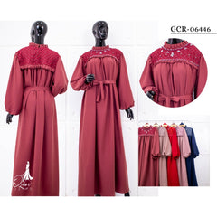 GAMIS OZIAS ZARACREPE PREMIUM 06446 LD 105 I Gamis Kondangan Muslimah I Gamis Wisuda Cantik Nyaman Panjang