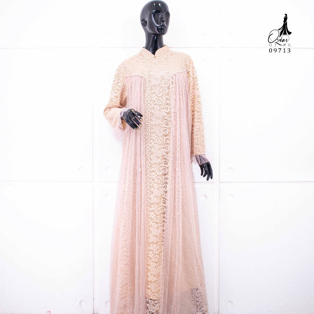 GAMIS OZIAS BROKAT ROSE 09713 LD 105 I Gamis Fashion Muslimah I Gamis Kondangan Remaja  Motif Nyaman