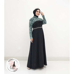 GAMIS OZIAS JETBLACK 03931 LD 105 I Gaun Remaja Muslimah I Fashion Muslim Nyaman Panjang Dress Santai