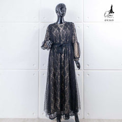 GAMIS OZIAS BROKAT 09369 LD 105 I Gamis Tangan Balon I Gamis Formal Nyaman Panjang Mewah