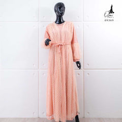 GAMIS OZIAS BROKAT 09369 LD 105 I Gamis Tangan Balon I Gamis Formal Nyaman Panjang Mewah